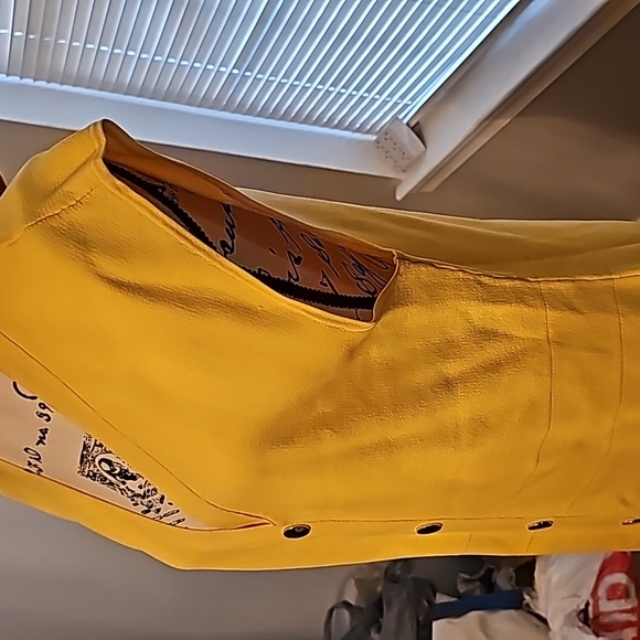 New York & Company Yellow Sleeveless Dress w/Buttons XL - Picture 5 of 16